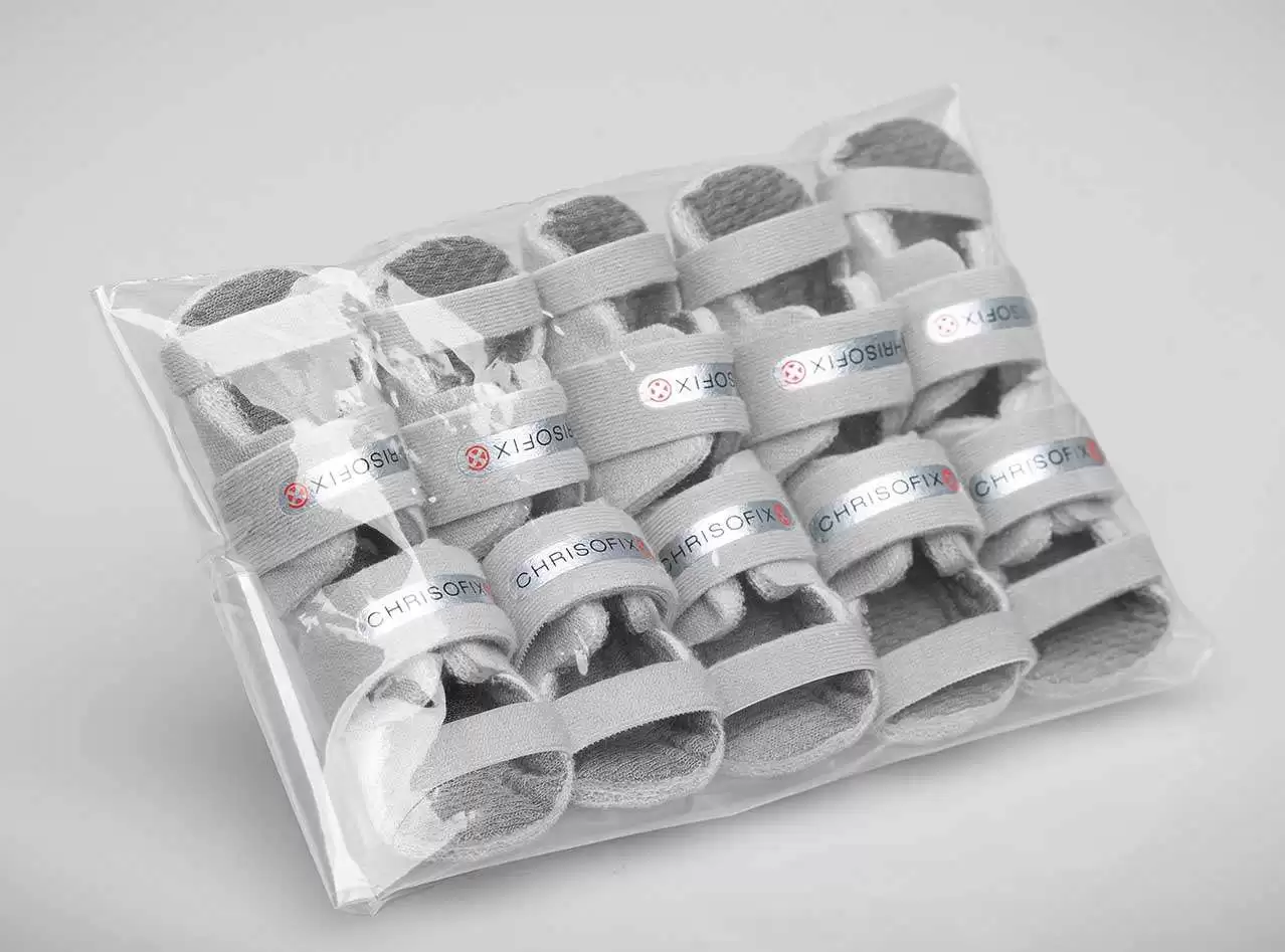 Pack of Chrisofix mallet finger splints in assorted sizes
