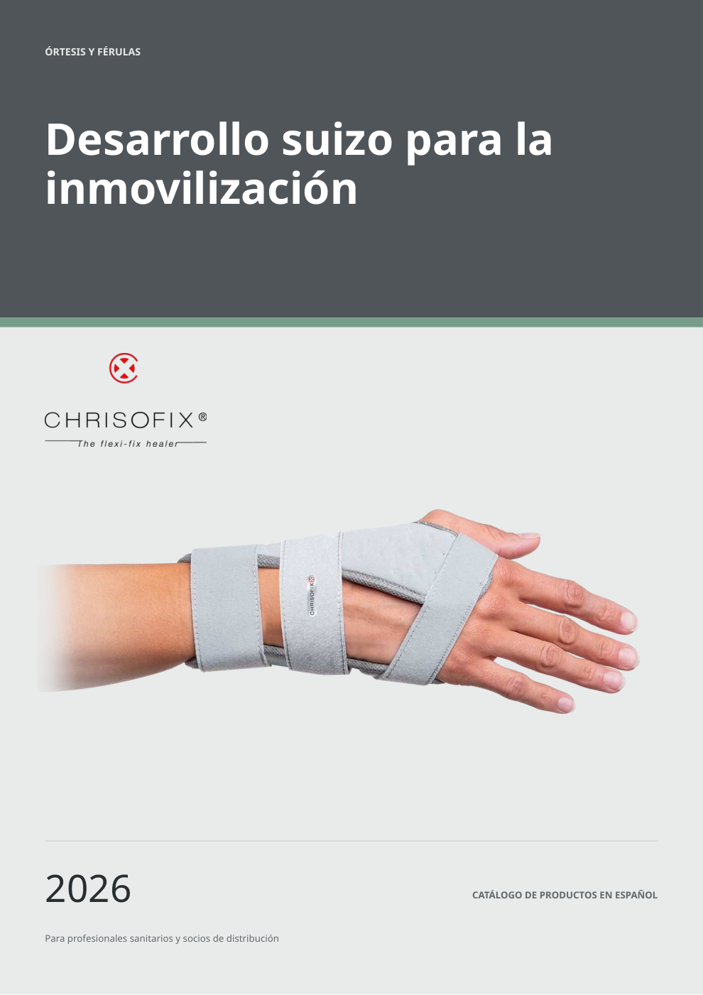 Portada del catálogo de productos Chrisofix® 2026 en español