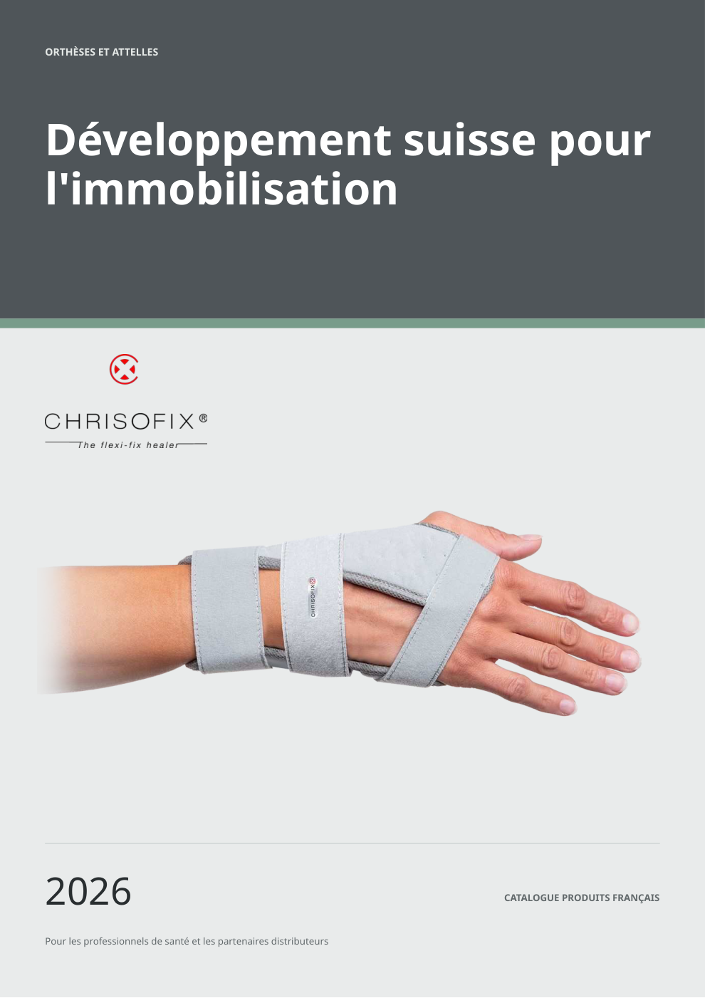 Couverture du catalogue produits Chrisofix® 2026 en français