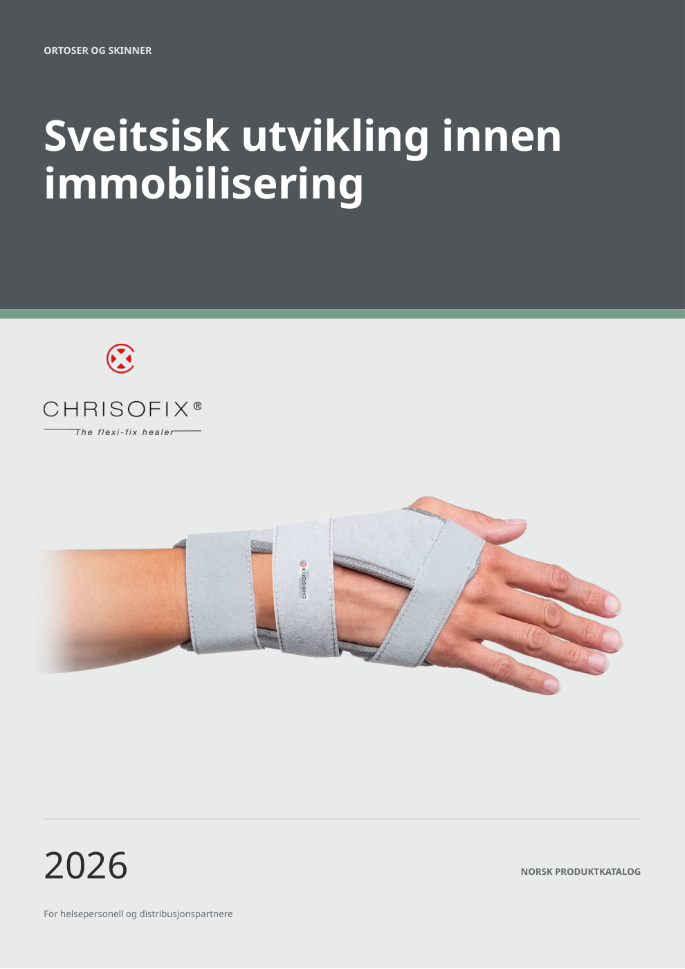 Omslag til Chrisofix® produktkatalog 2026 på norsk