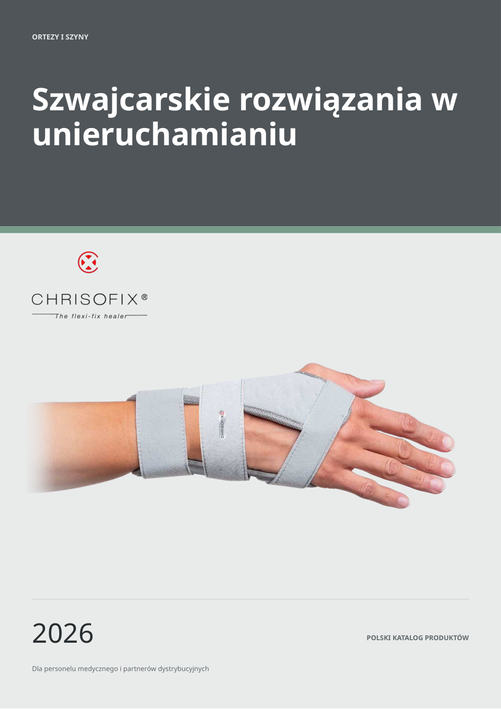 Okładka katalogu produktów Chrisofix® 2026 w języku polskim