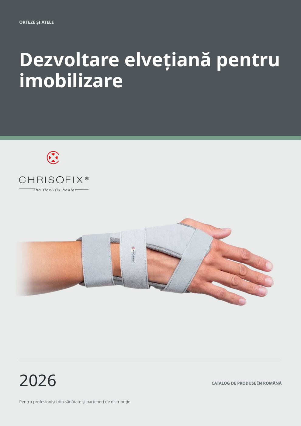 Coperta catalogului de produse Chrisofix® 2026 în română